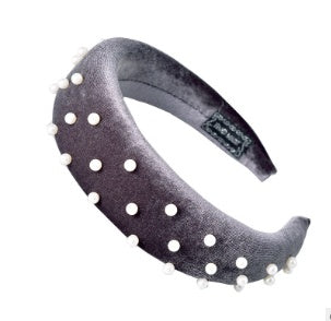 European Cross-Border Creative New Pearl Thickened Packed Spongewool Hair Hoop Wide Edge Hoop Chao Xiu Hair Ornament