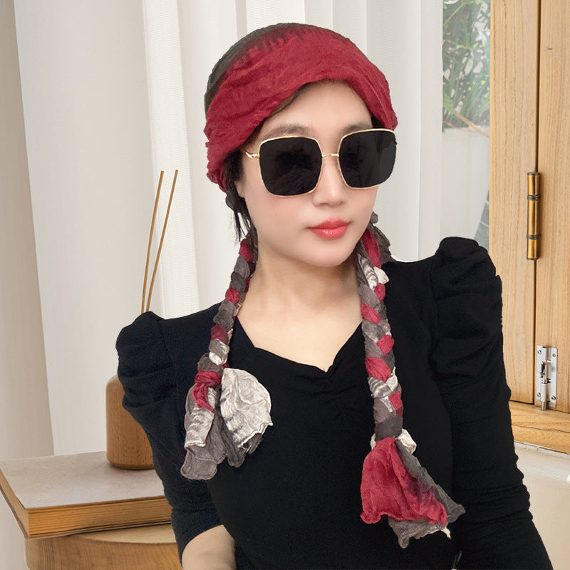 Hand-woven Hair Braid Scarf Girls Fashion Thin Scarf