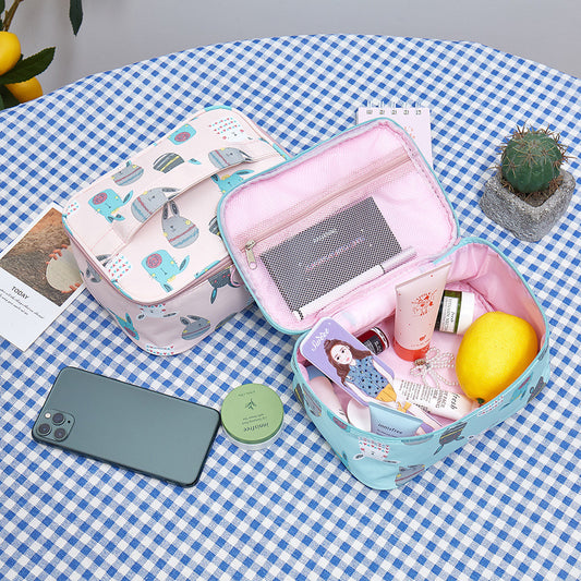 Cartoon Portable Square Large Capacity Travel Toiletry Bag