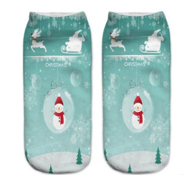 3D Printed Christmas Low Cut Ankle Sport Socks