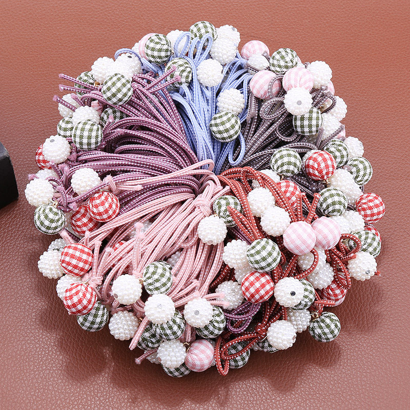 Hand-knotted gingham ball head rope