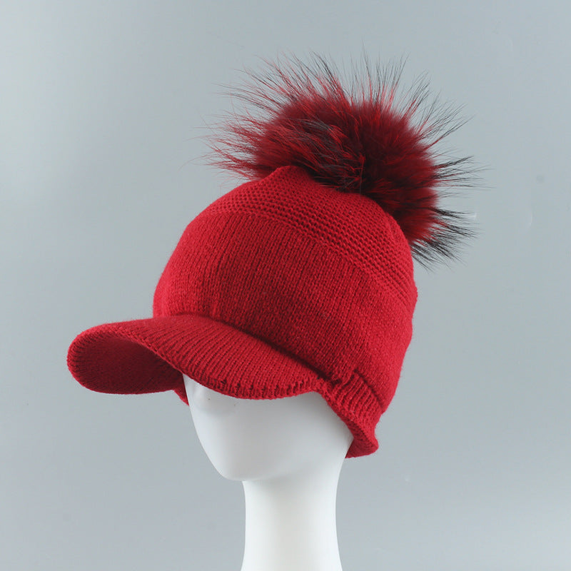 Autumn And Winter Plush Curved Brim Women's