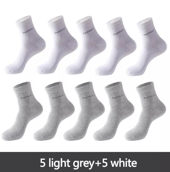 Socks Solid Color Socks Men's Mid-tube Bamboo Fiber Socks Men