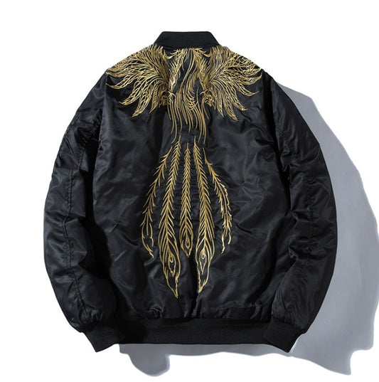 Tide brand Harajuku style Yokosuka high street embroidery air force flight jacket male youth thick baseball uniform jacket