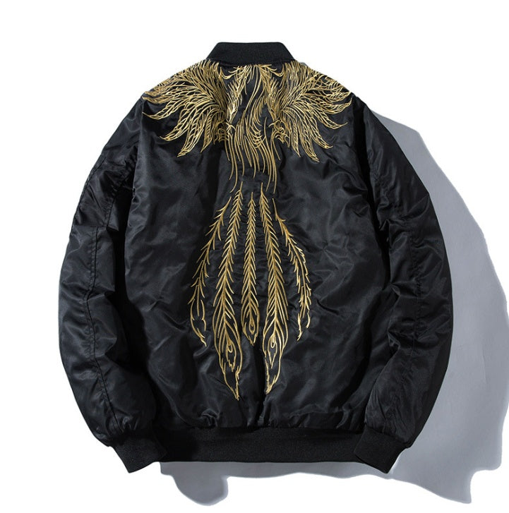 Tide brand Harajuku style Yokosuka high street embroidery air force flight jacket male youth thick baseball uniform jacket