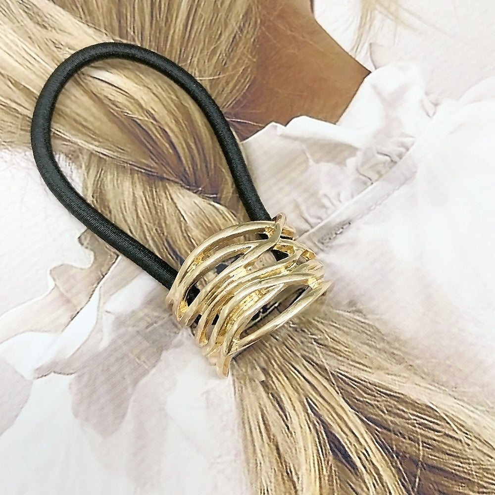 Simple Small Rubber Band Headband Hair Accessories Metal Geometry
