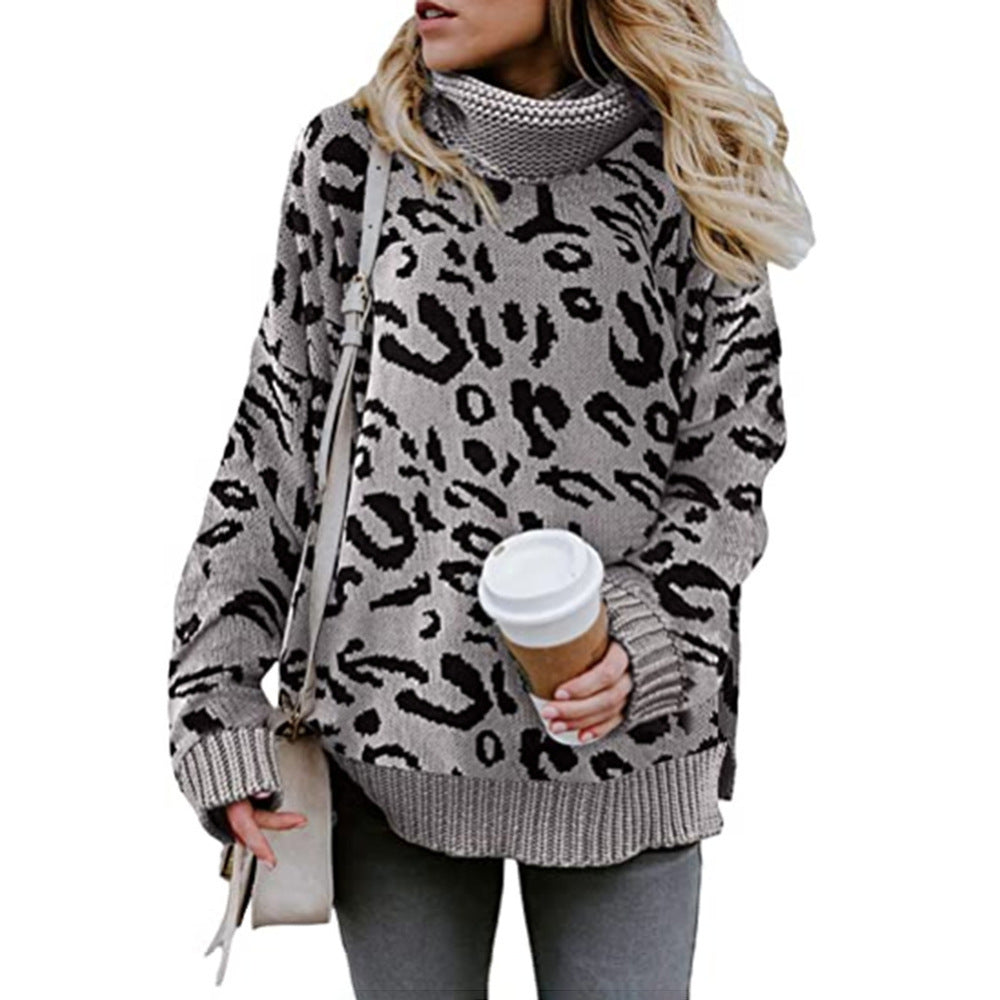 Womens Casual Split-Neck Knitted Sweater With Double Collar