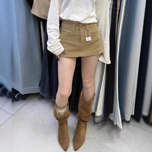 SpringSummer High Waisted Slimming Sheath Skort With Lining