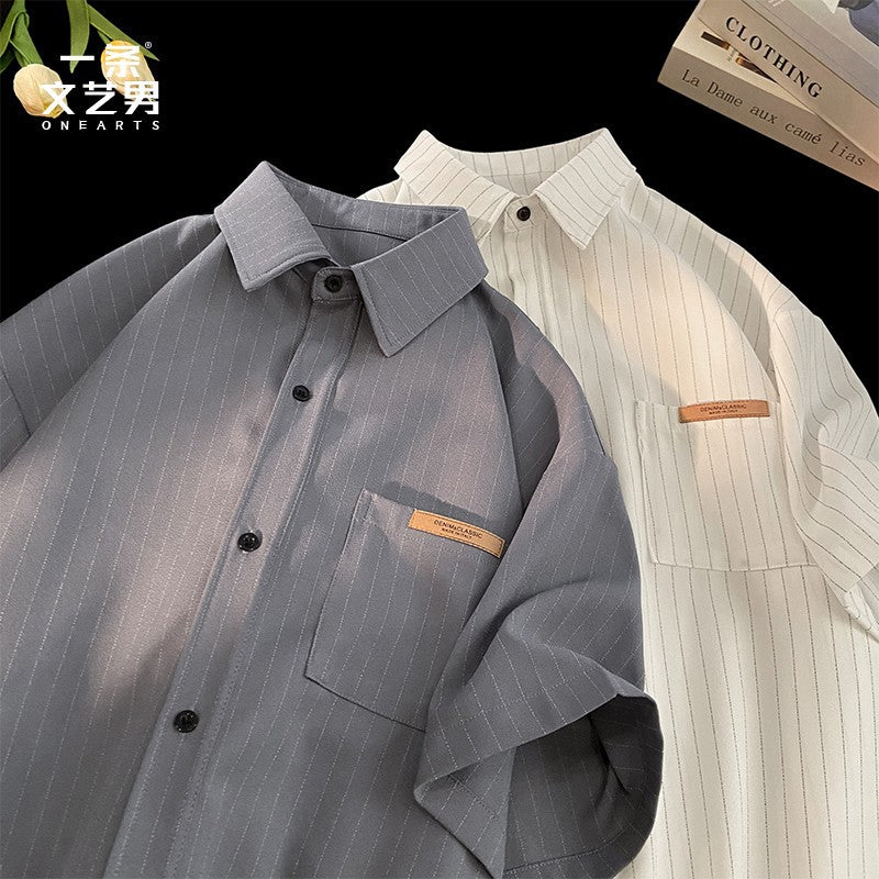 High-grade Striped Shirt Casual Loose Thin Coat