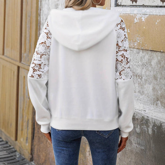 Ensfarvet Blonde Sammenføjning Langærmet Sweater