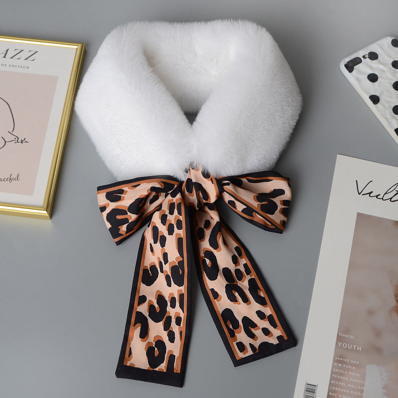 Leopard solid color scarf