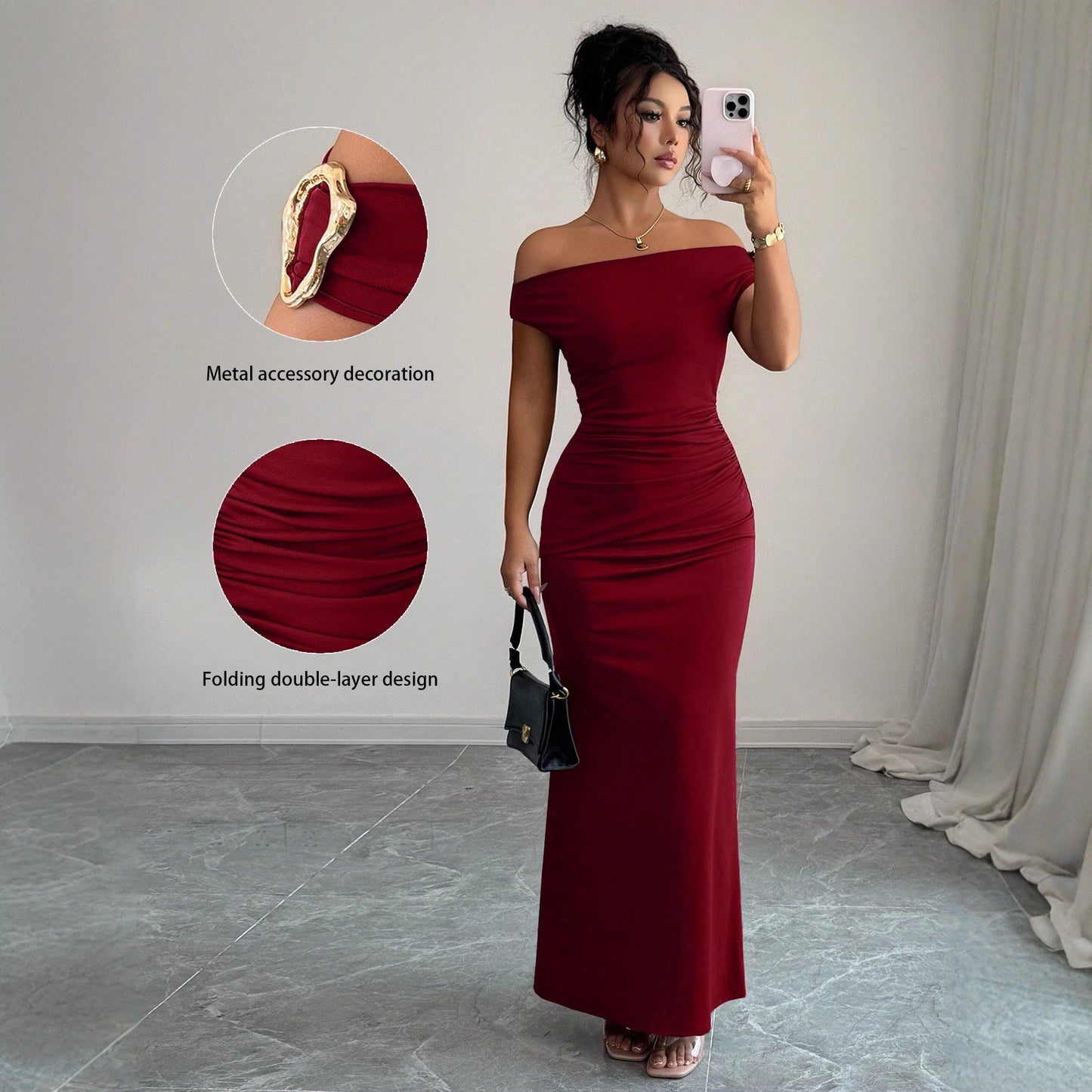 Off The Shoulder Form Fitting Dress