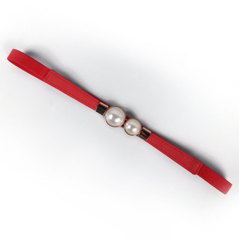 Pearl Waist Belt With Double Buckle