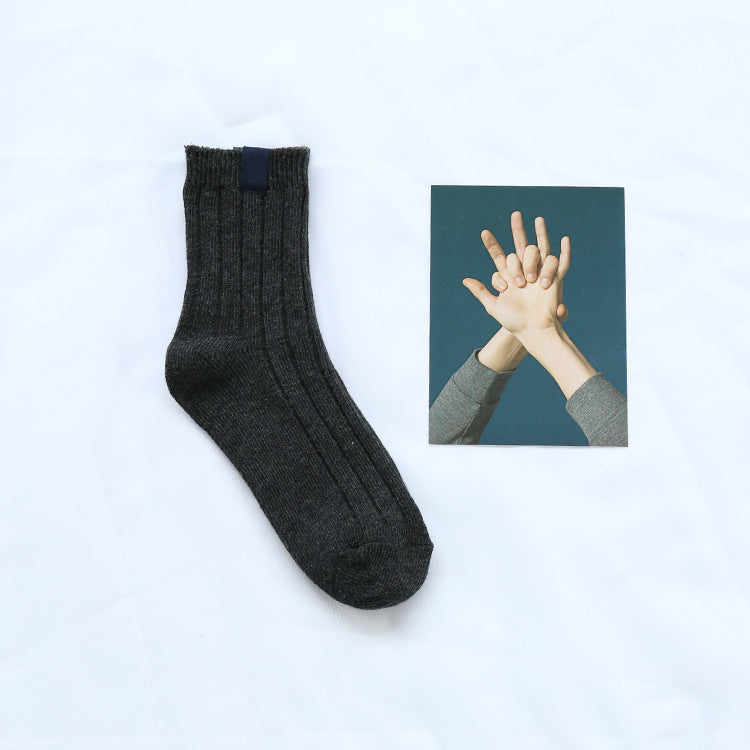 Thick cotton thread double needle pile pile socks