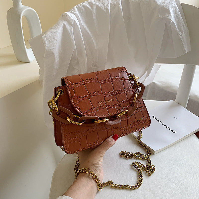 Stone chain small square bag