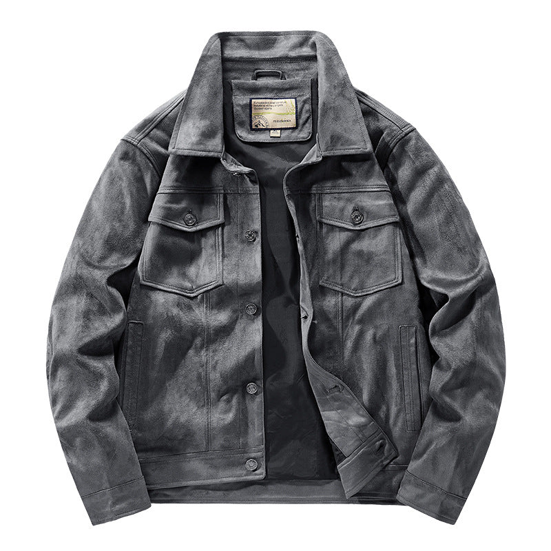 Fashion Personality Men's Thin Suede Jacket