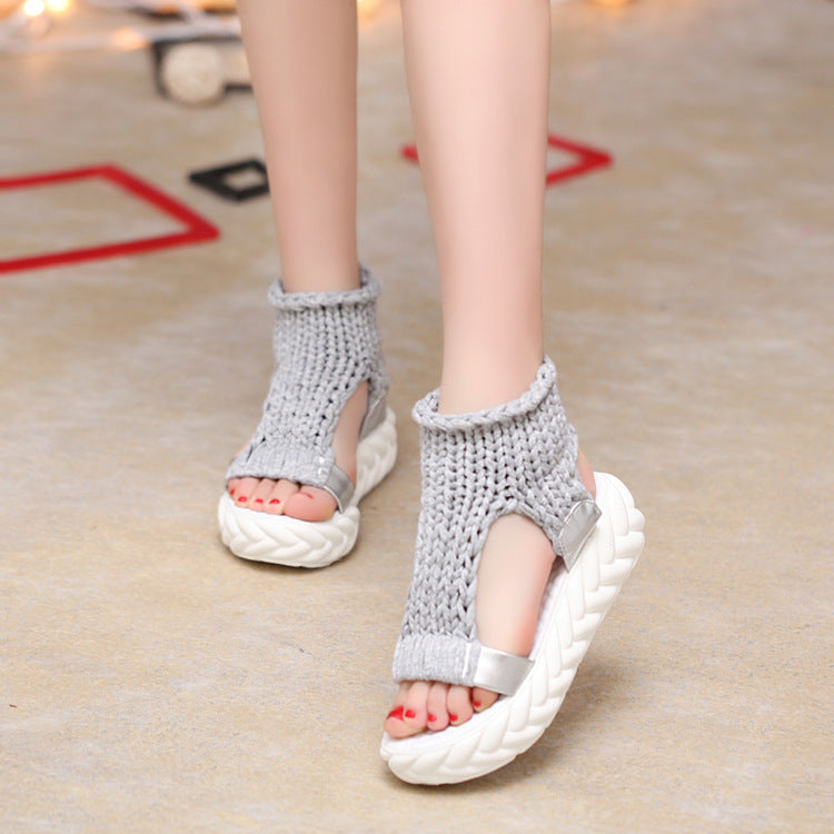 Knitted wool sandals