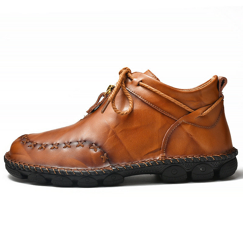 Men's Leather High Top Ankle Boots Comfortable Casual Shoes