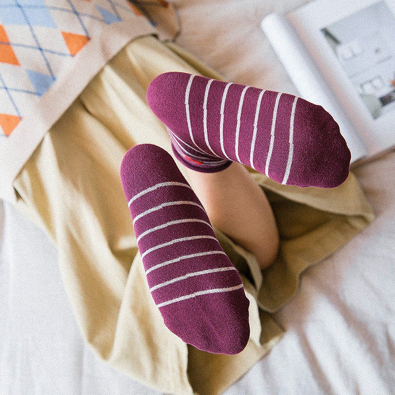 Love stripe curling in the tube socks cotton socks pile socks