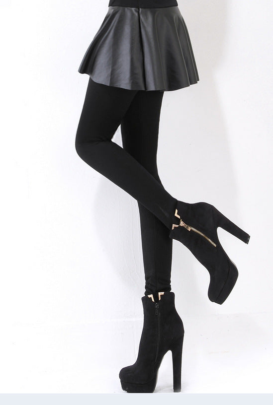 New women's women's pants PU leather stitching leggings