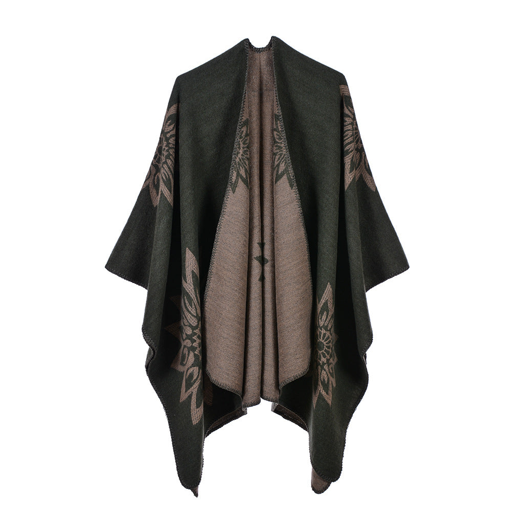 Reversible cashmere cloak