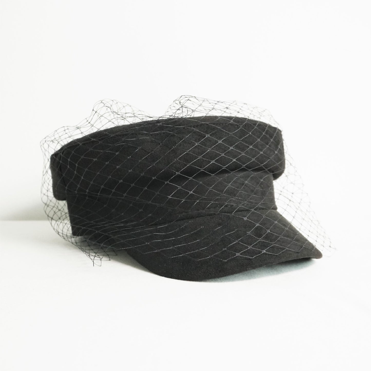 Women's Flat Top Denim Mesh Navy Hat