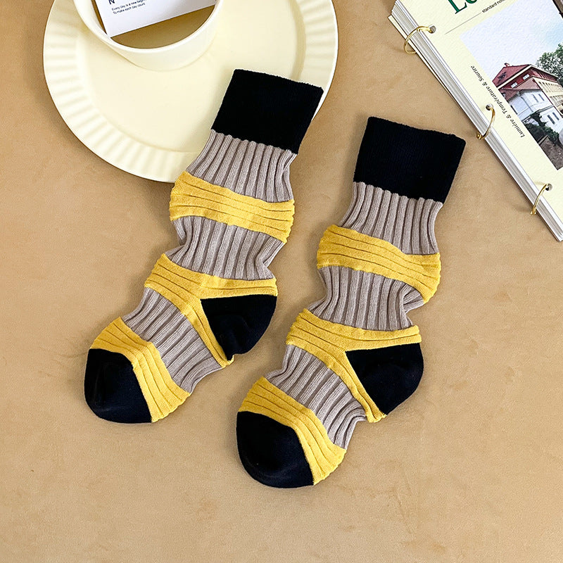 Retro Sweat-absorbent Breathable Combed Cotton Stockings