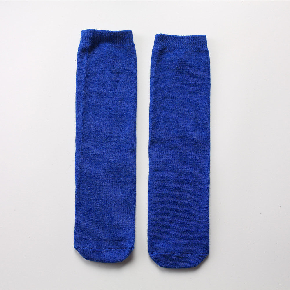 Solid Color Middle Tube Bright Color College Style Parent-child Socks