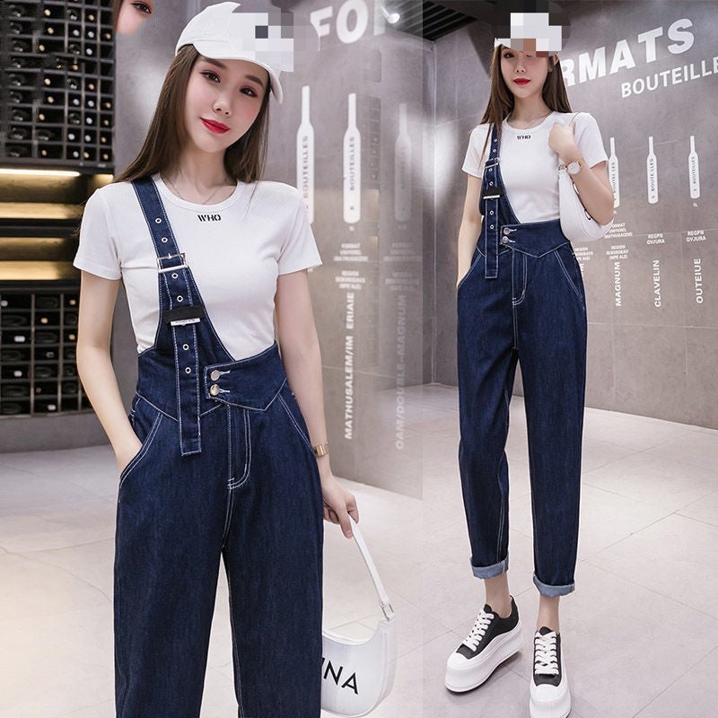 Bib Women New Autumn All-match Trend Loose Design Pants