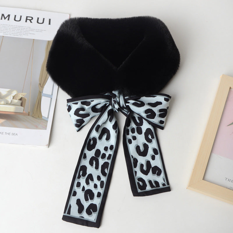 Leopard solid color scarf