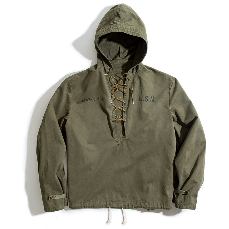 Amerikansk Retro Anden Verdenskrigs Navy Deck Suit Kort Trenchcoat