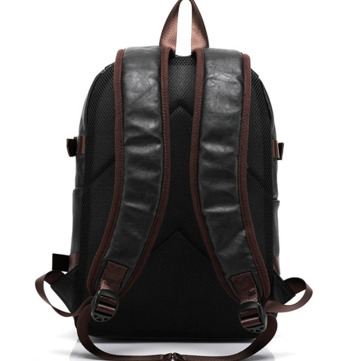 New Men's Backpack Fashion Style Leather Middle School Bag Men's Bag