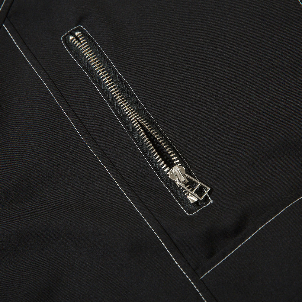 Loose Topstitching Lapel Shirt Coat