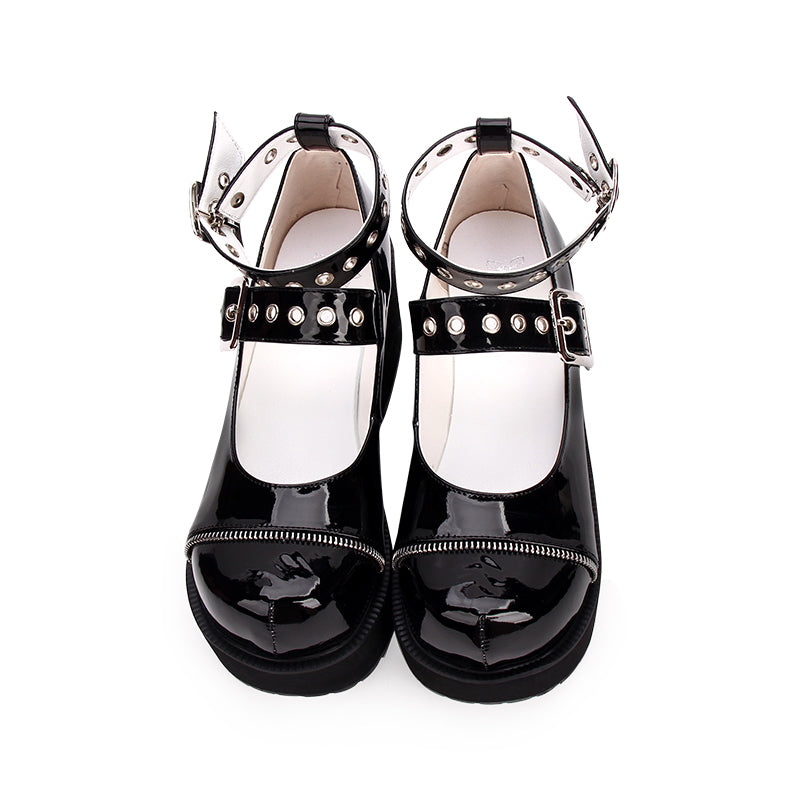 New spring Gothic Lolita shoes high-heeled round toe single strapLolita