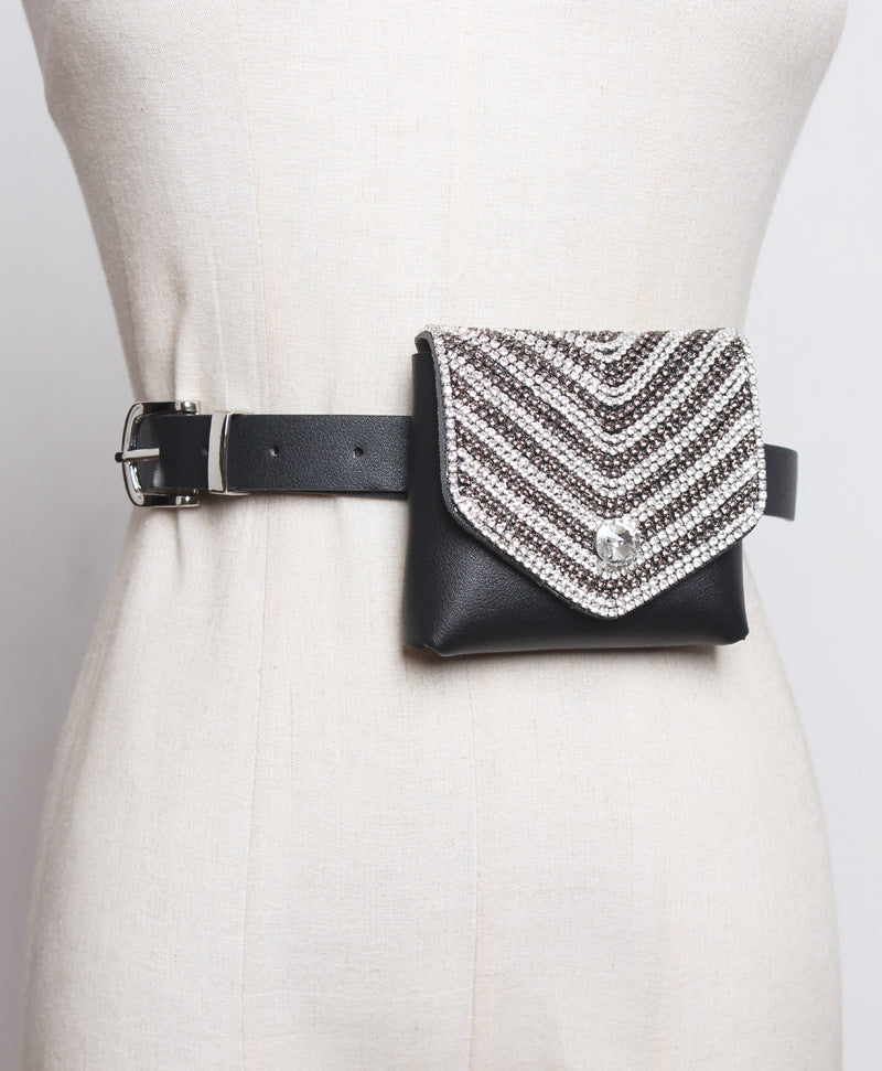 Rhinestone Flash Diamond Chain Diagonal Shoulder Handbag Belt Decoration