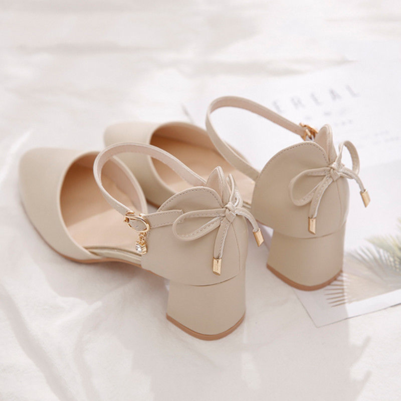 Women's Closed Toe Chunky Heel High Heels