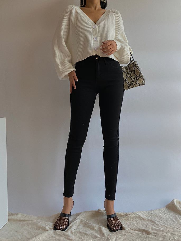 High-waisted slim pants that lift buttocks nine minutes