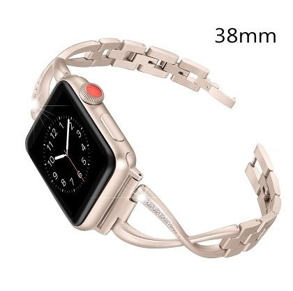 Compatible with Apple, Women Watch Band For Watch Bands 38mm 42mm Diamond Stainless Steel Bracelet For Iwatch Series 3 2 1 Bracelet
