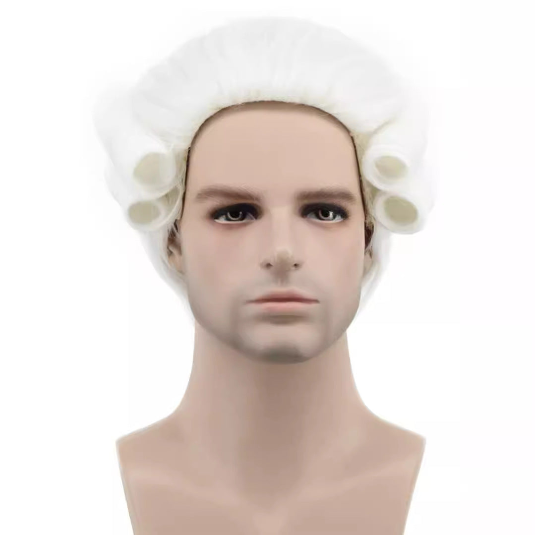 Colonial Male Lawyer Judge Chemical Fiber Wig