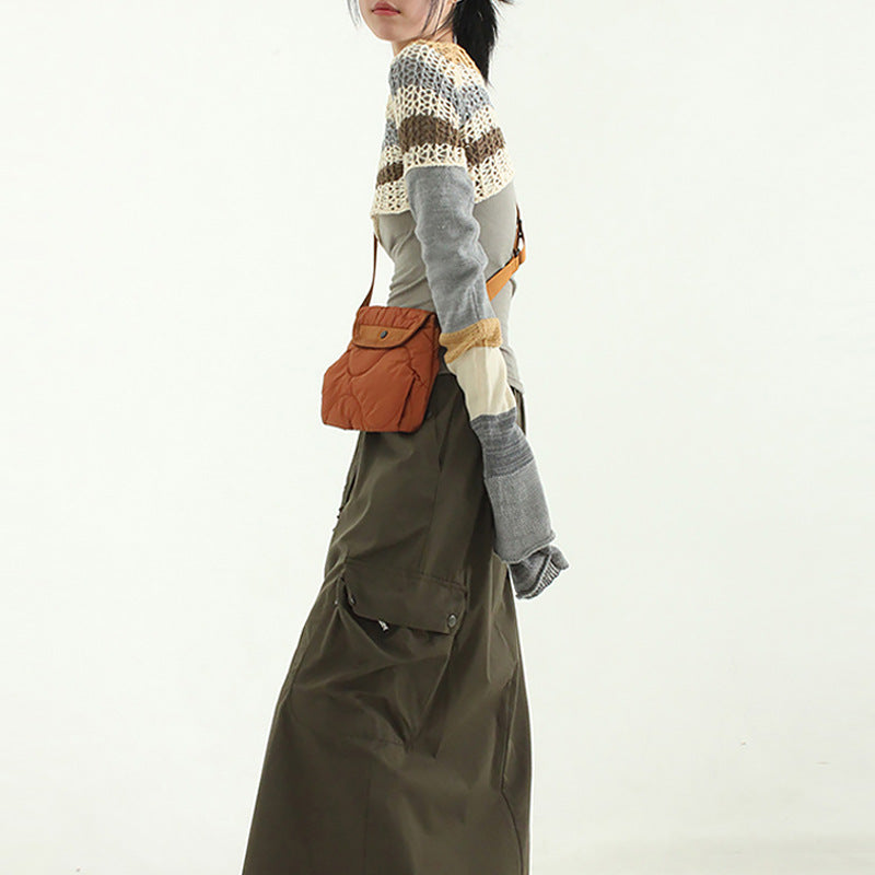 Korean Style Nylon Rhombus Crossbody Bag Casual