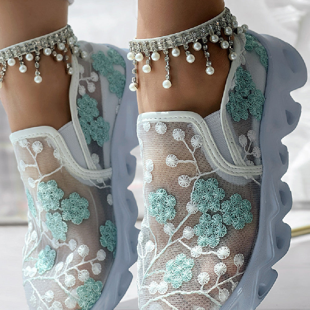 Sneakers til kvinder med farvet mesh