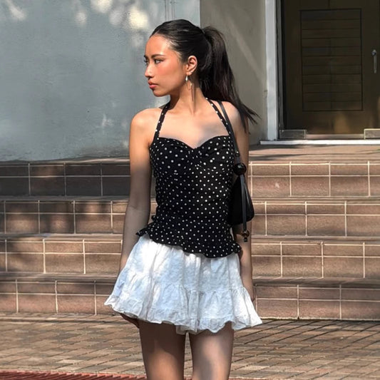 Polka Dot Halter Tube Top Vest Fashion Slim-fit Camisole