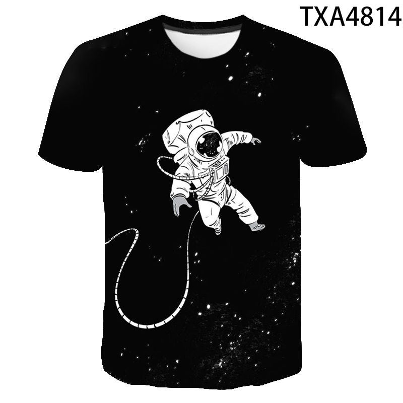 Summer Fashion Astronaut Starry Sky 3D Digital Print T-Shirt