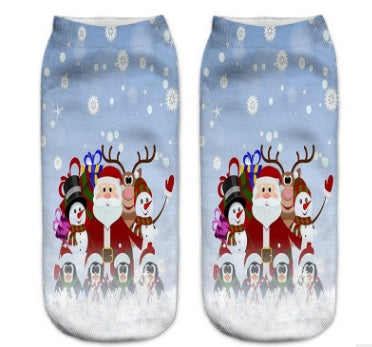 3D Printed Christmas Low Cut Ankle Sport Socks