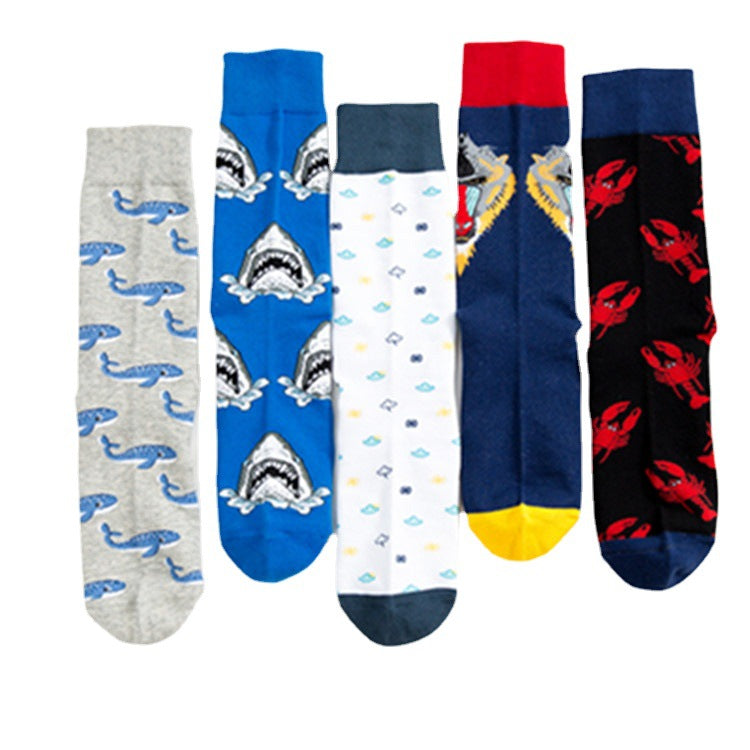 Colorful Mid-calf Couple Casual Cotton Socks
