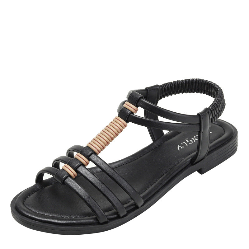 Boho Vintage Cutout Flat Travel Beach Roman Sandals