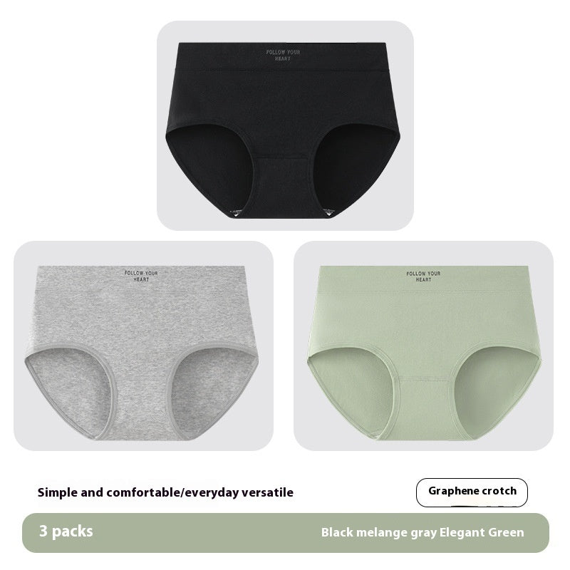Antibacterial Women's Cotton Underwear Printed Mid Waist