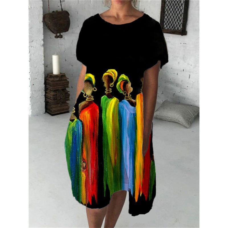 Summer Women's Fashion Print Dress