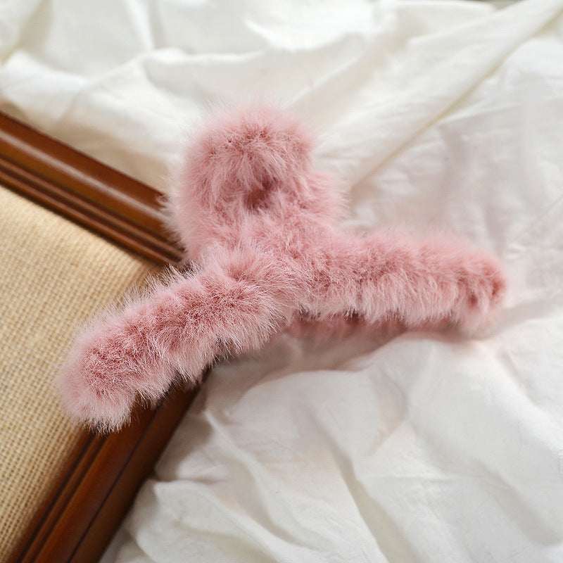 Fashion Lovely Large Sweet Solid Color Plush Hairpin