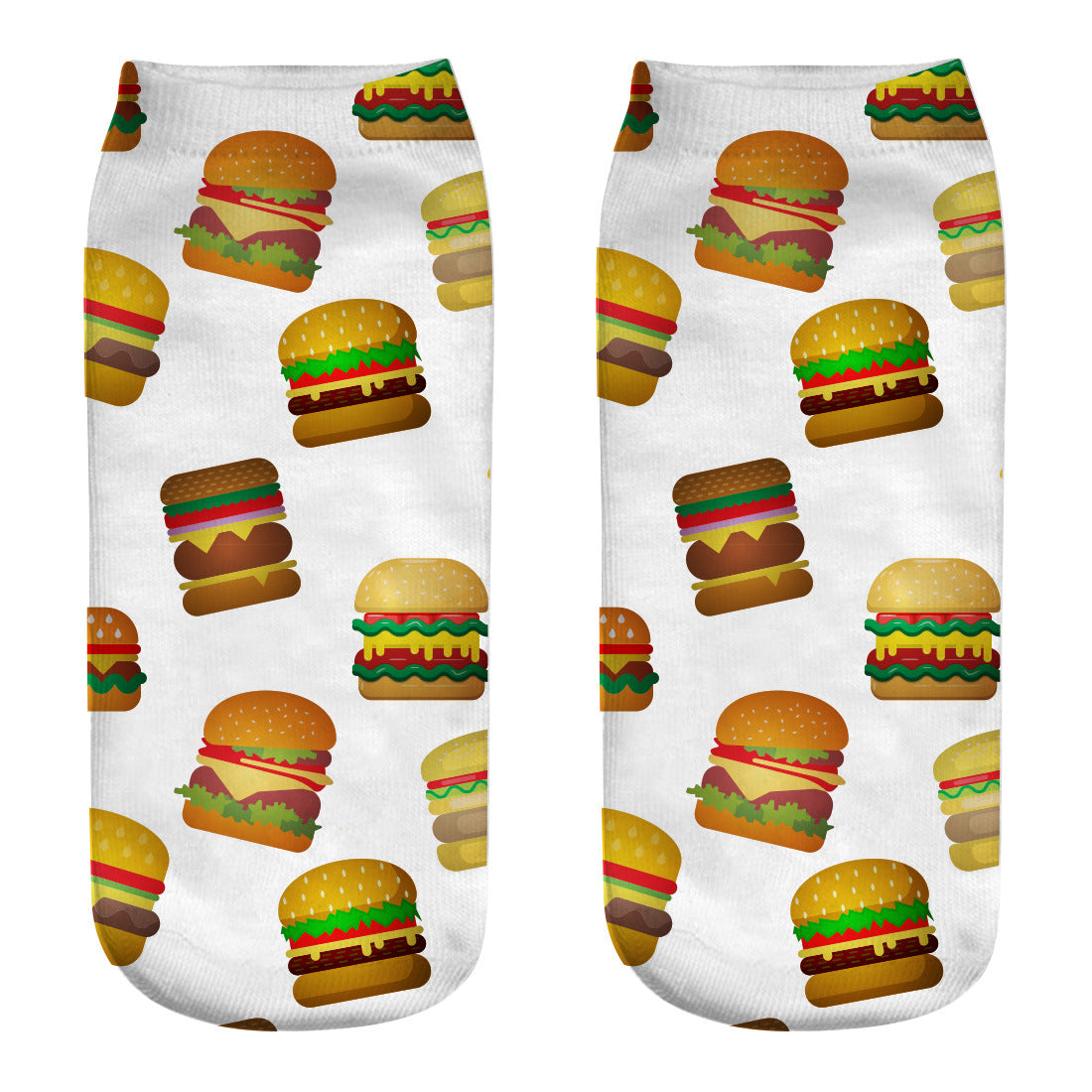Hamburger fries series 3D printing socks